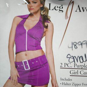 NWT Purple GoGo Austin Powers 60"s Skirt Top SMALL